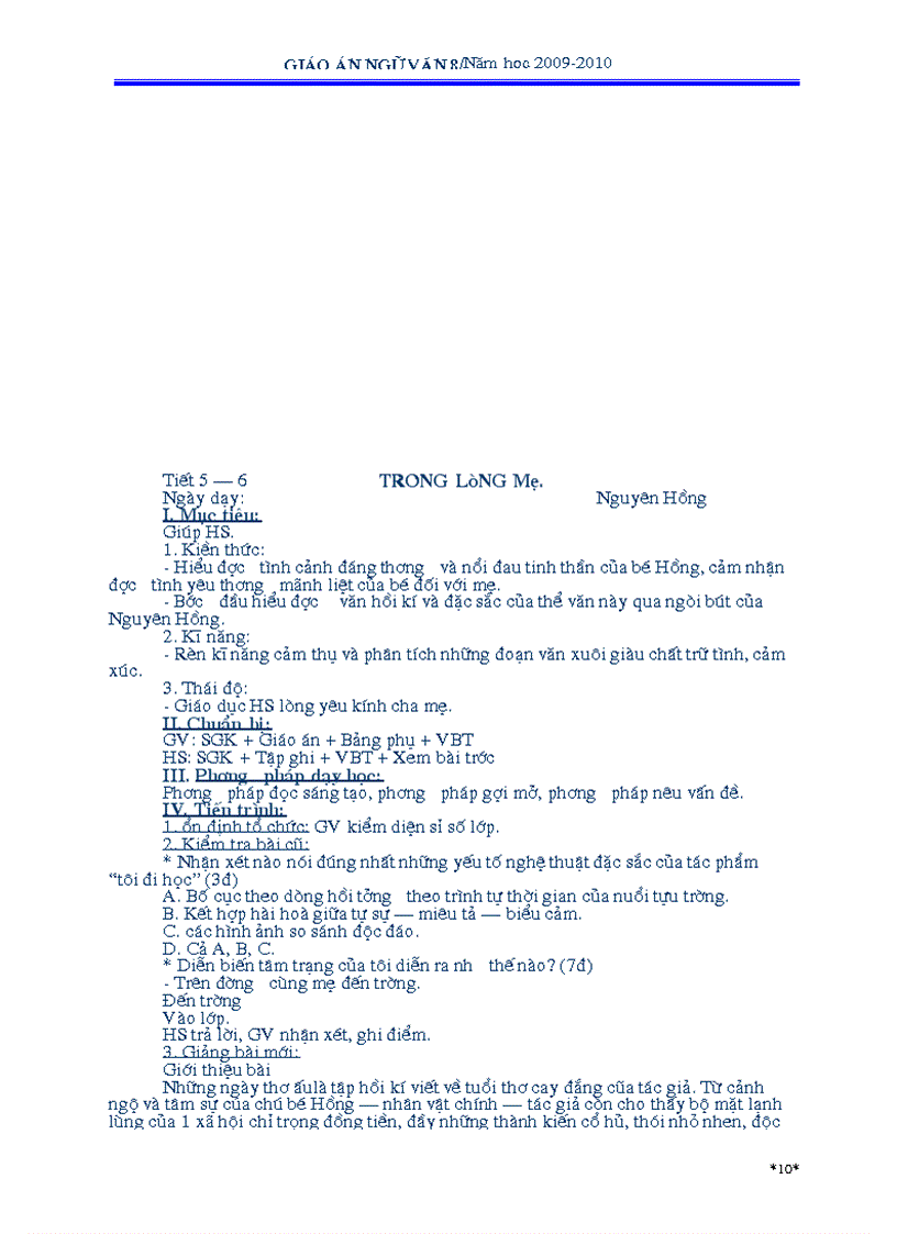 image for page Giao an van 8 nam hoc 09 10