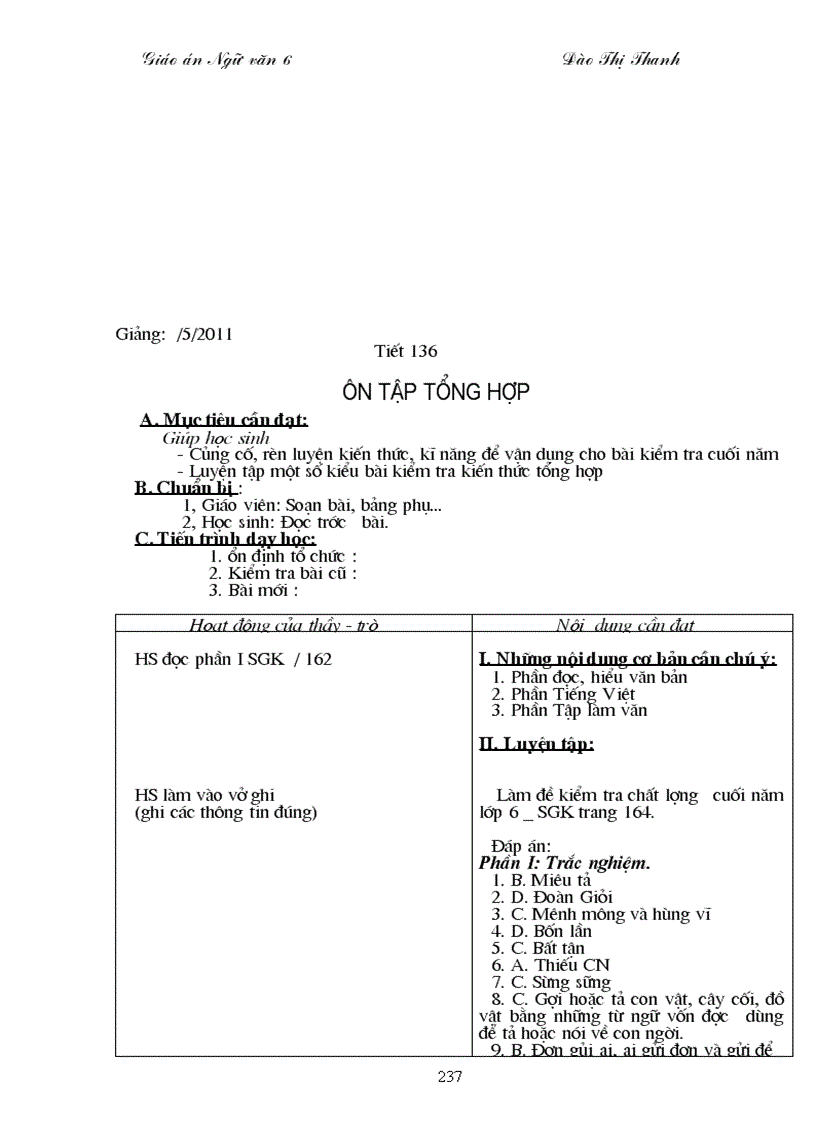 image for page Giao an Ngu van 6 2011 2012 GIAO AN NGU VAN 6d