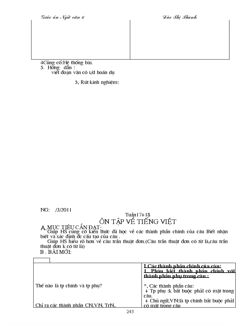 image for page Giao an Ngu van 6 2011 2012 GIAO AN NGU VAN 6d