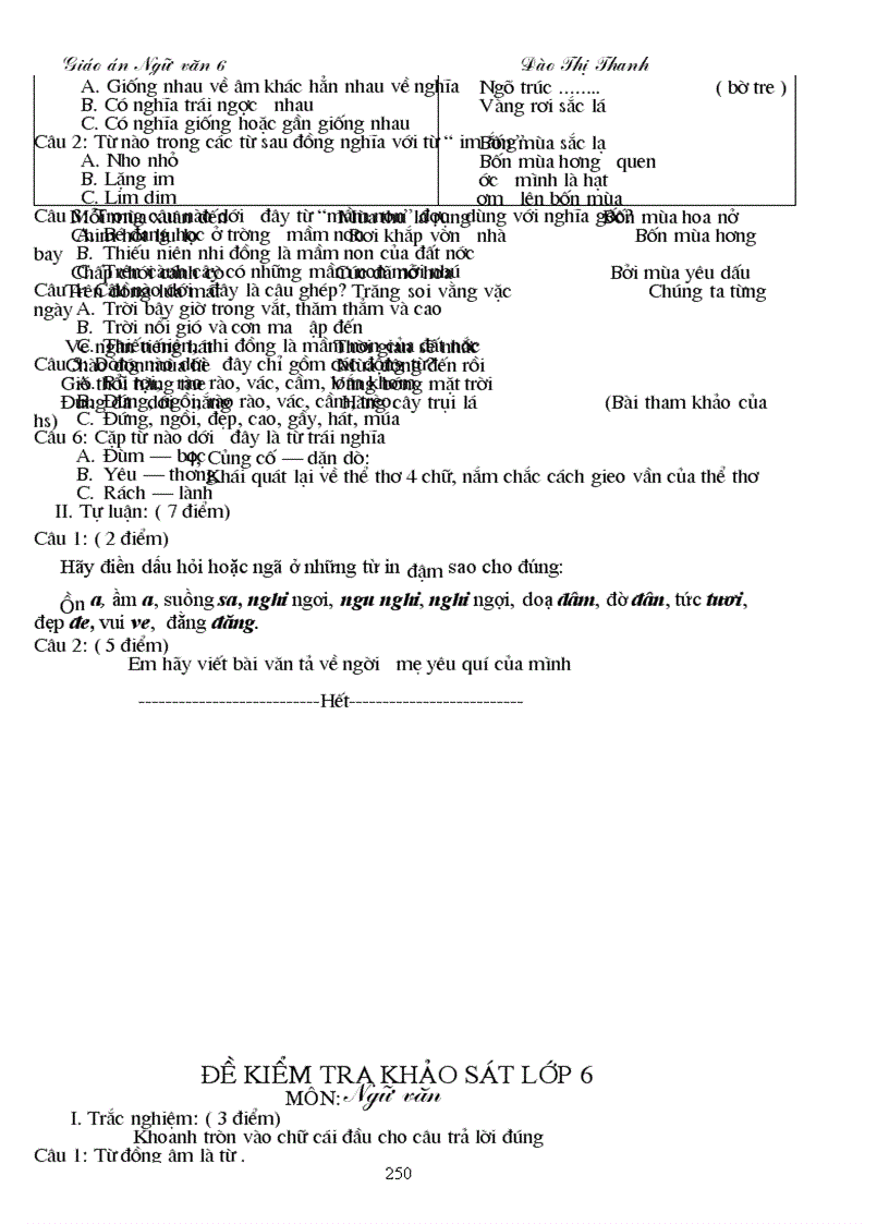 image for page Giao an Ngu van 6 2011 2012 GIAO AN NGU VAN 6d