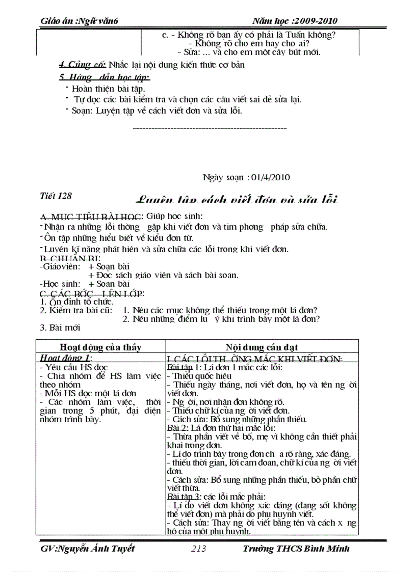 image for page Giáo án Ngữ văn 6 hay 1