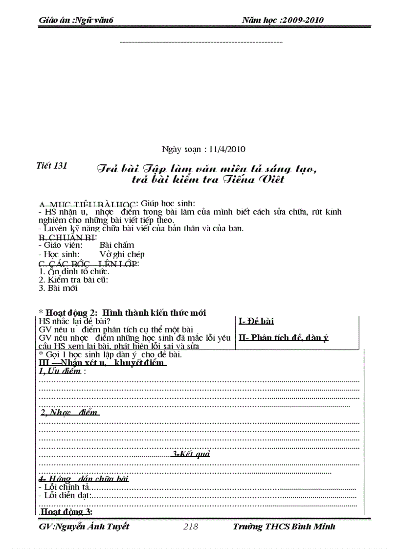 image for page Giáo án Ngữ văn 6 hay 1