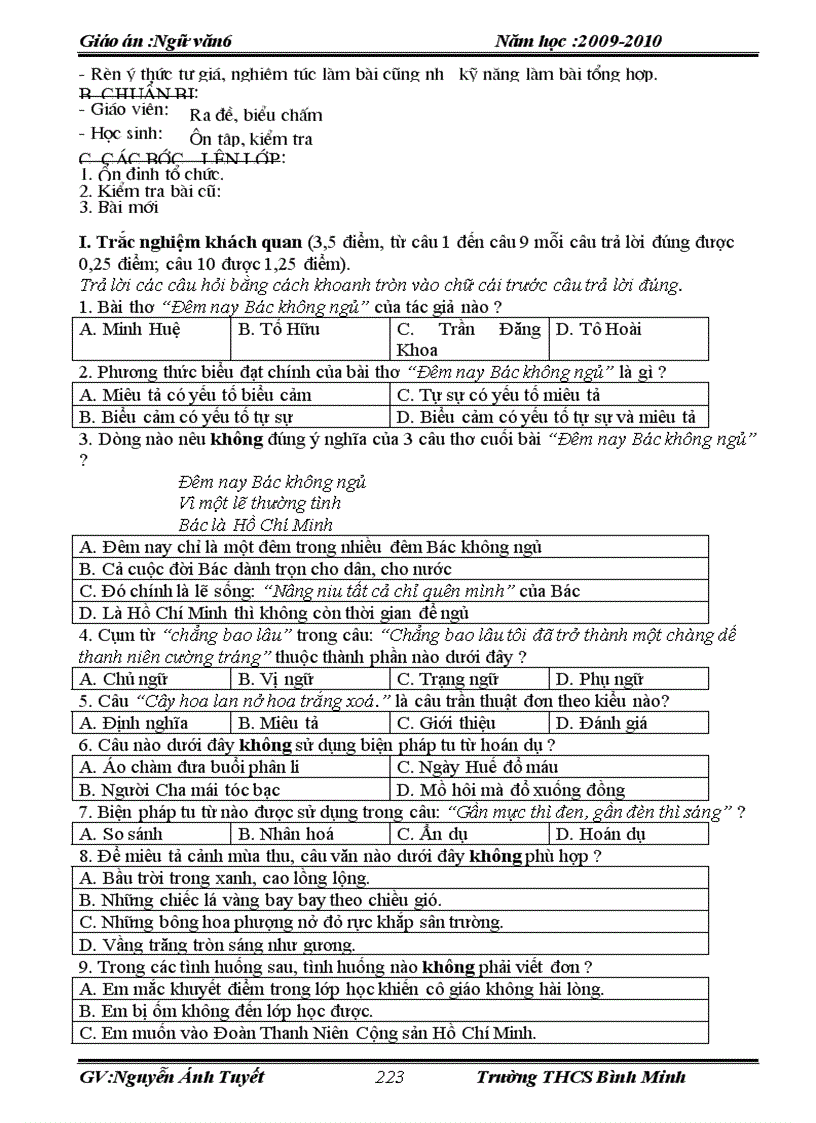 image for page Giáo án Ngữ văn 6 hay 1