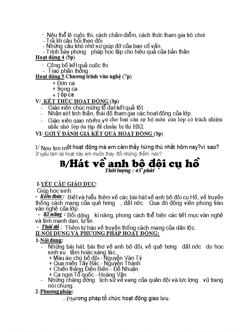 image for page Hoạt động ngoài giờ lên lớp 6