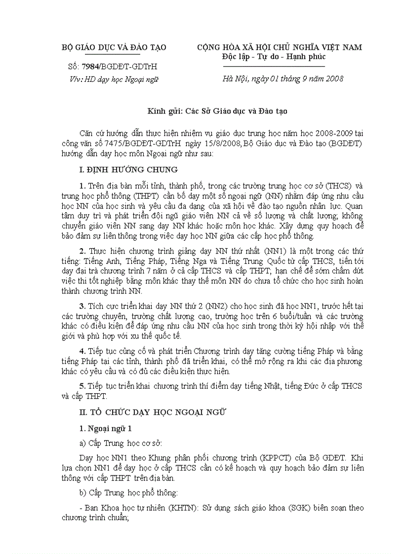 image for page Hướng dẫn dạy học ngoại ngữ