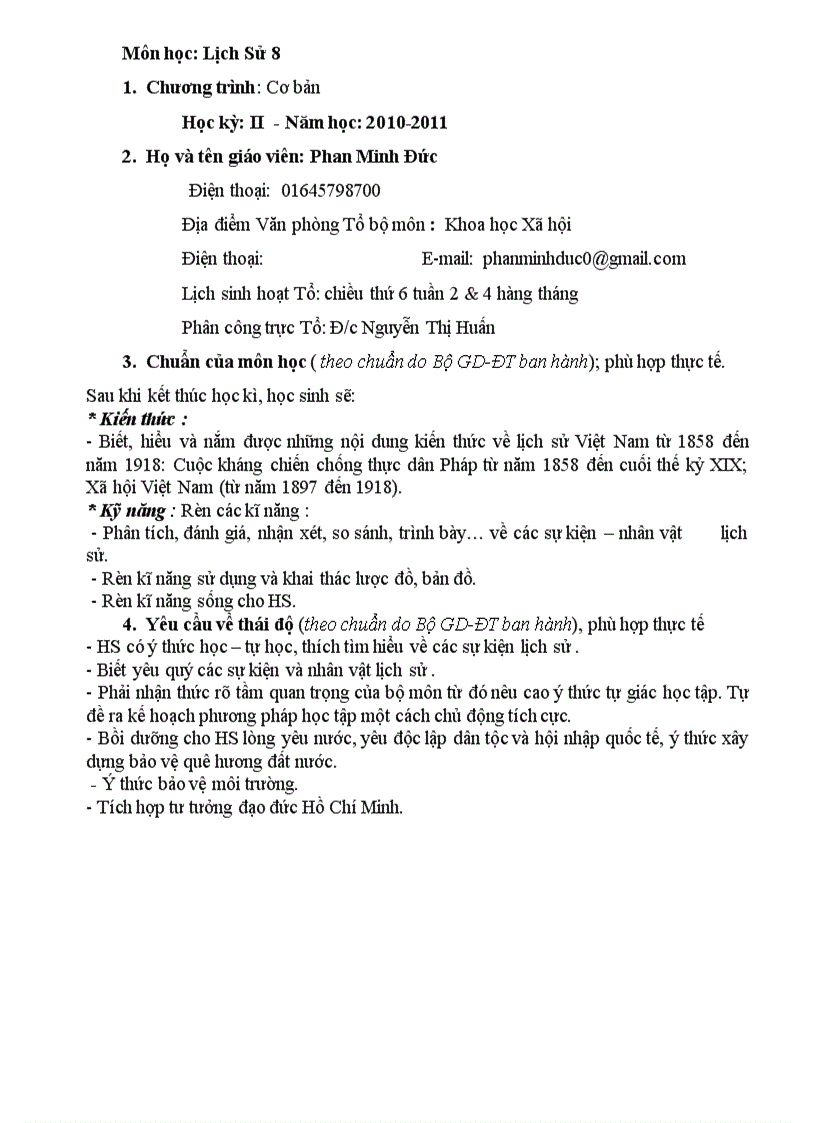 image for page Kế hoạch dạy học các môn thcs cả năm