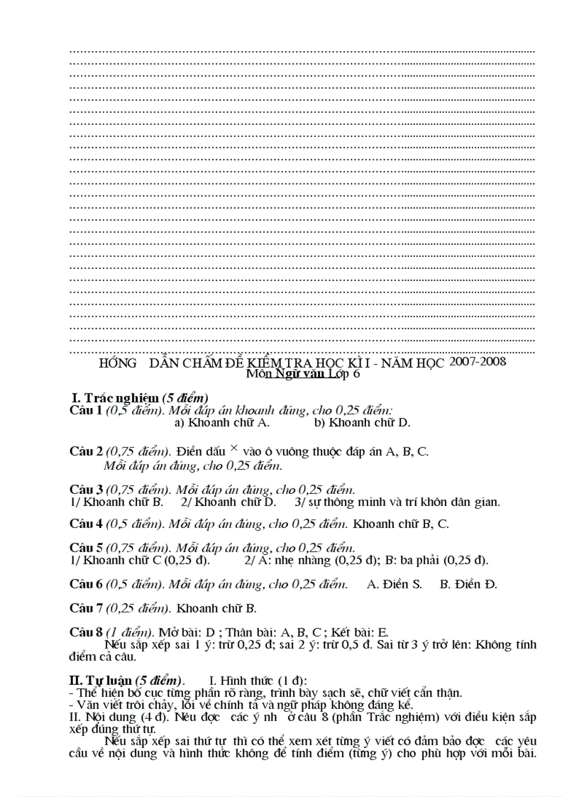 image for page Kiểm Tra ngữ văn 6 học kì I 2009 2010
