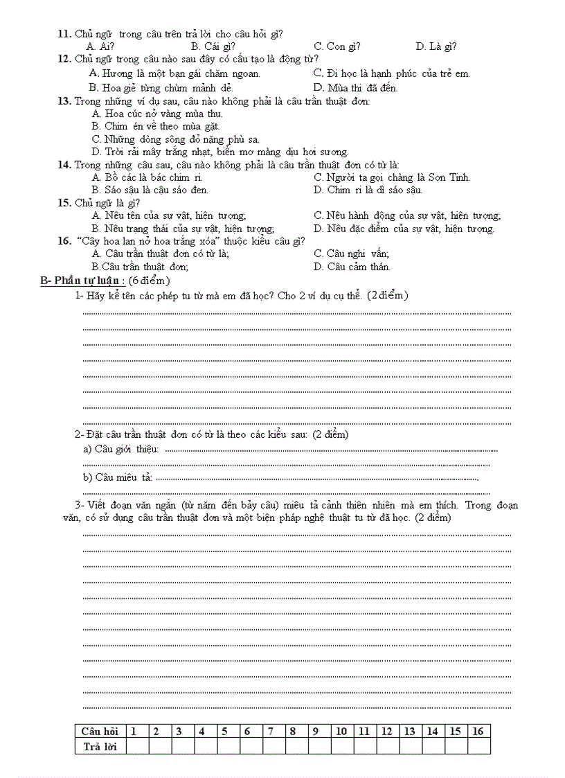 image for page Kiểm tra tiếng việt 6 tiết 115