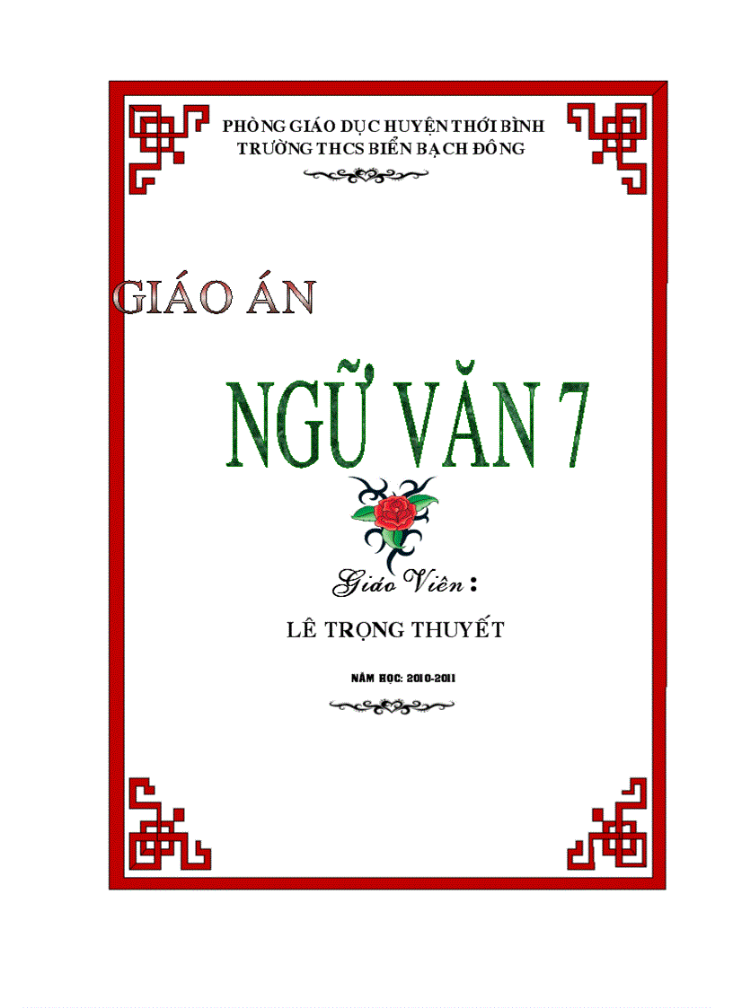 Mẫu bìa giáo án văn 6