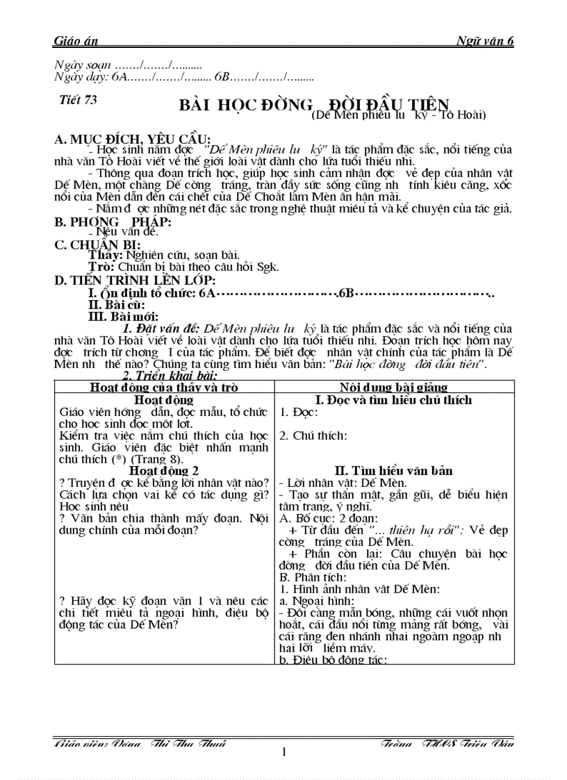 image for page Ngữ văn 6 HKII 2 cột