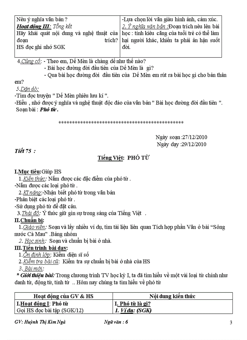 image for page Ngữ văn 6 kì ii chuẩn kt kn 2010 2011