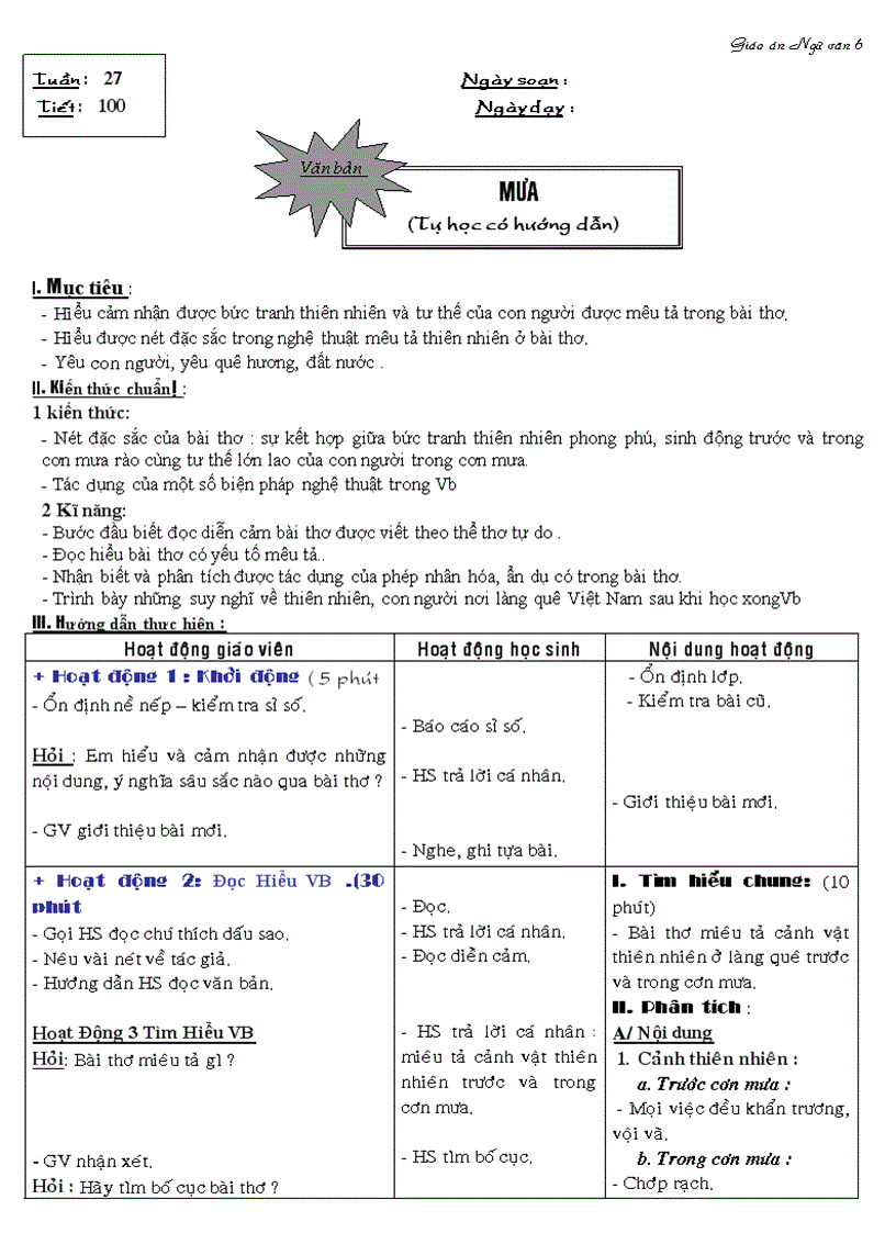 image for page NGỮ VĂN 6 Mưa LH