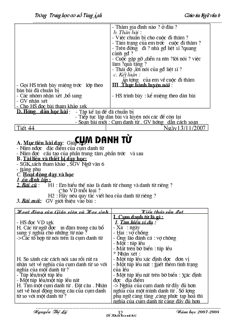 image for page Ngữ văn 6 từ tiết 19 trở di