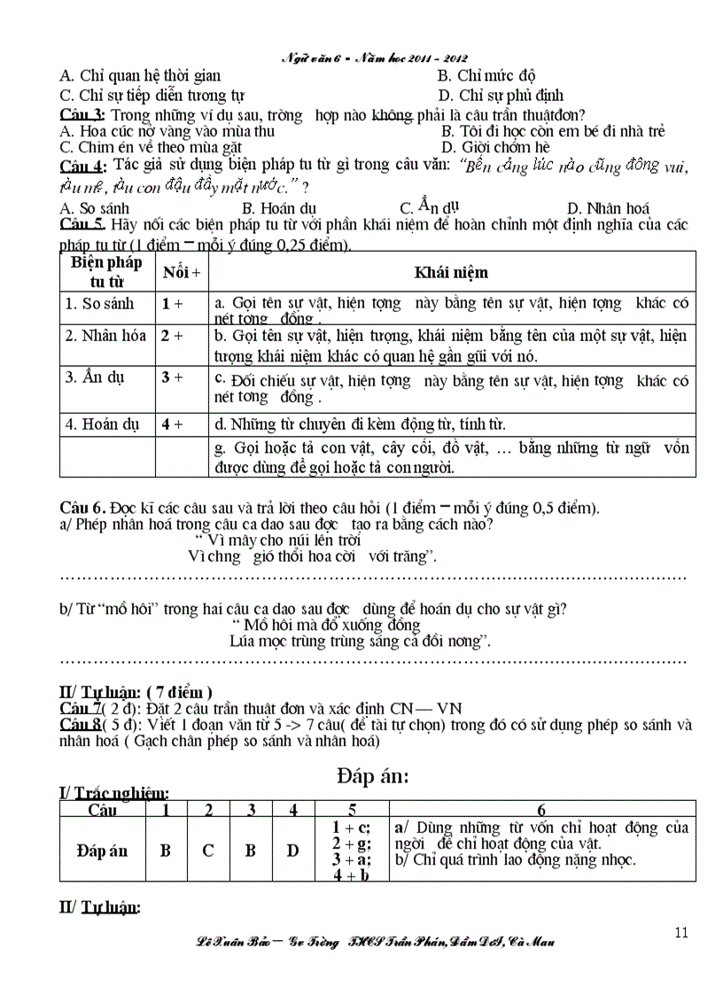 image for page Ngữ văn 6 tuần 31