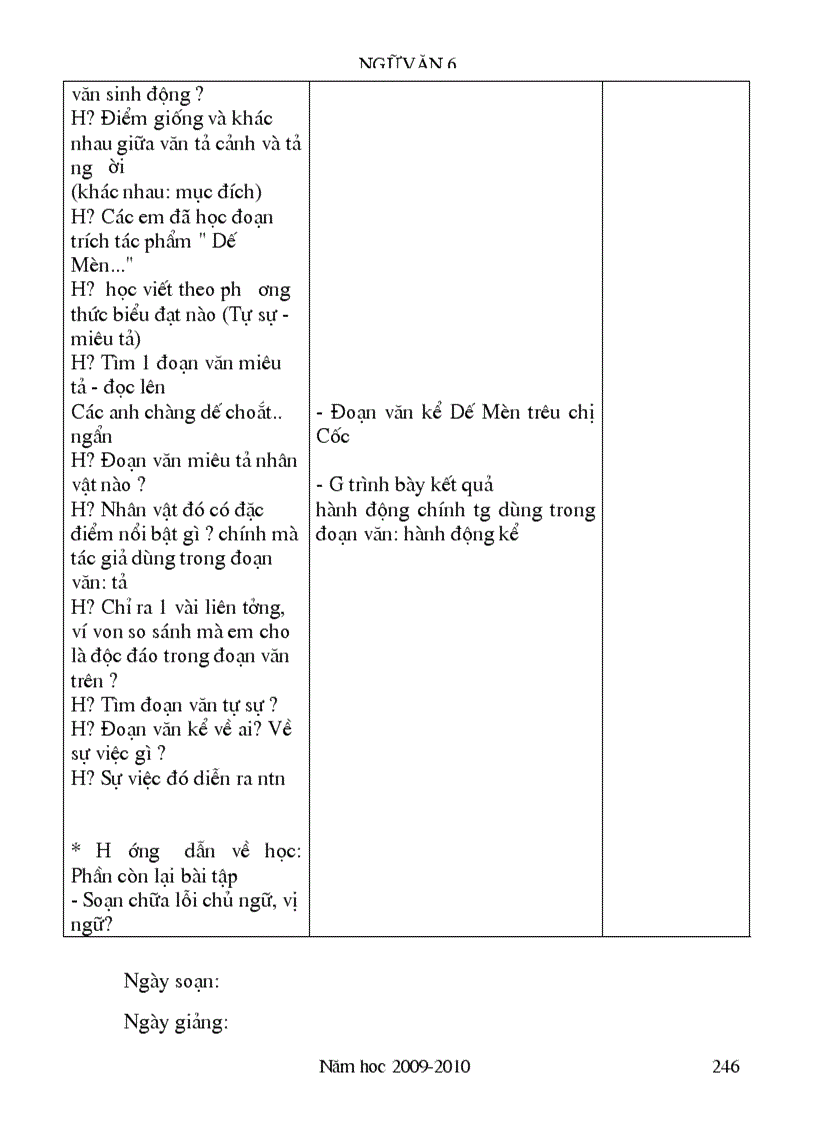 image for page Ngữ văn 6 năm học 2009 2010