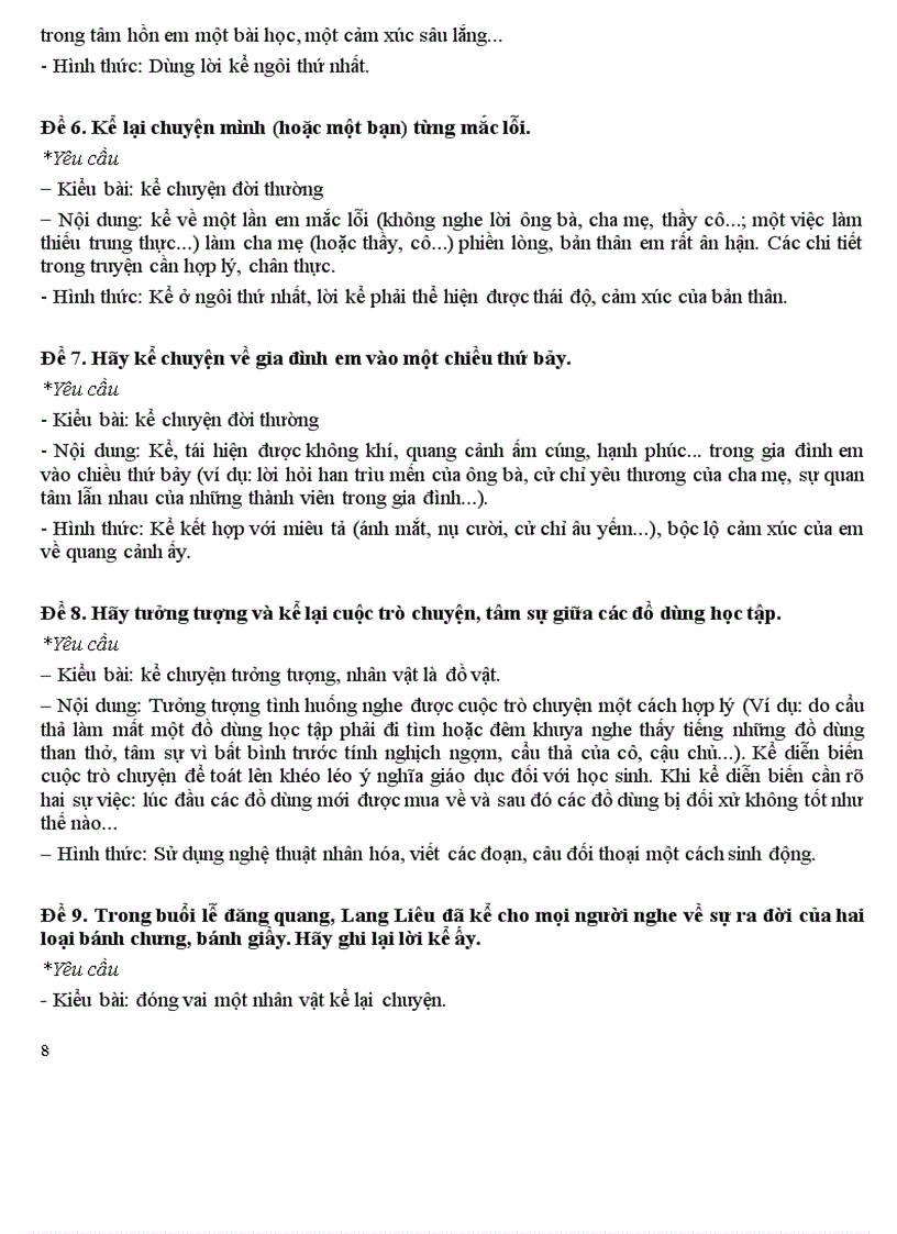 image for page Những bài TLV mẫu của lớp 6