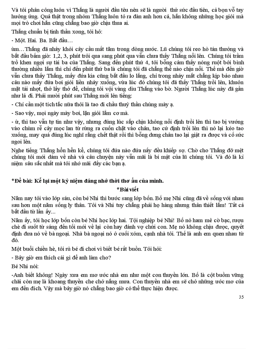 image for page Những bài TLV mẫu của lớp 6