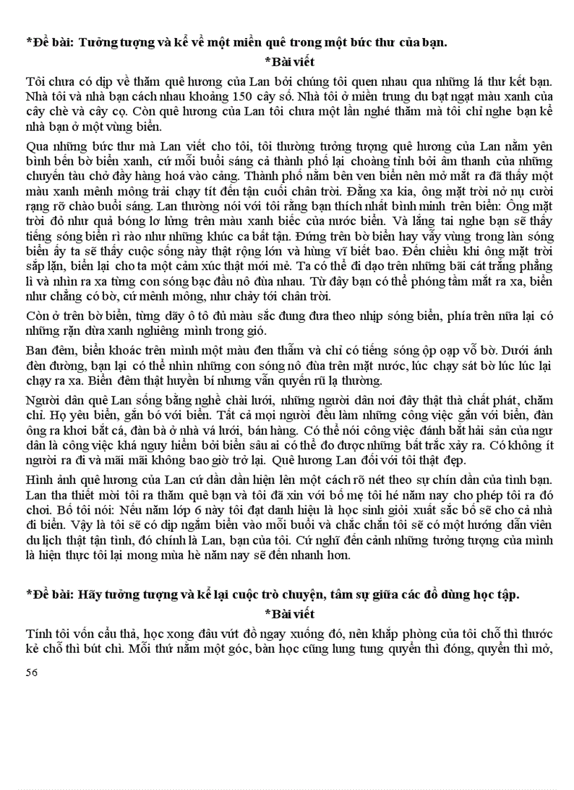 image for page Những bài TLV mẫu của lớp 6