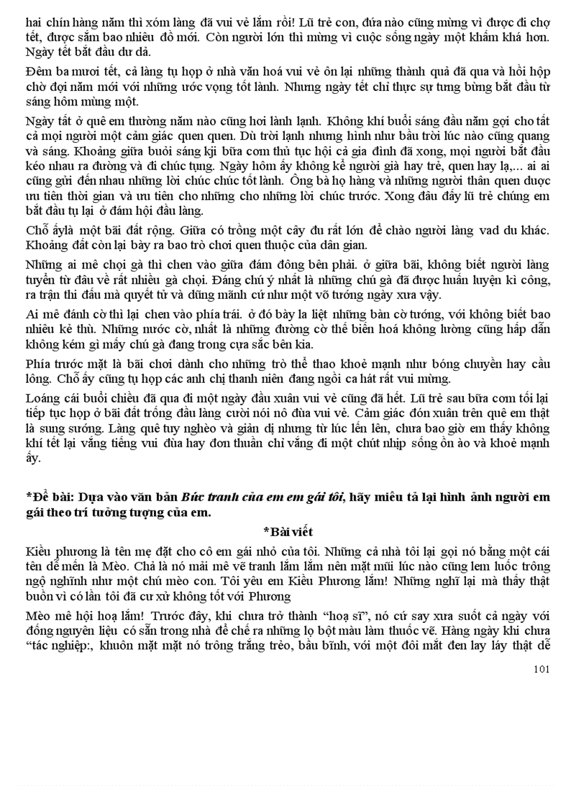 image for page Những bài TLV mẫu của lớp 6