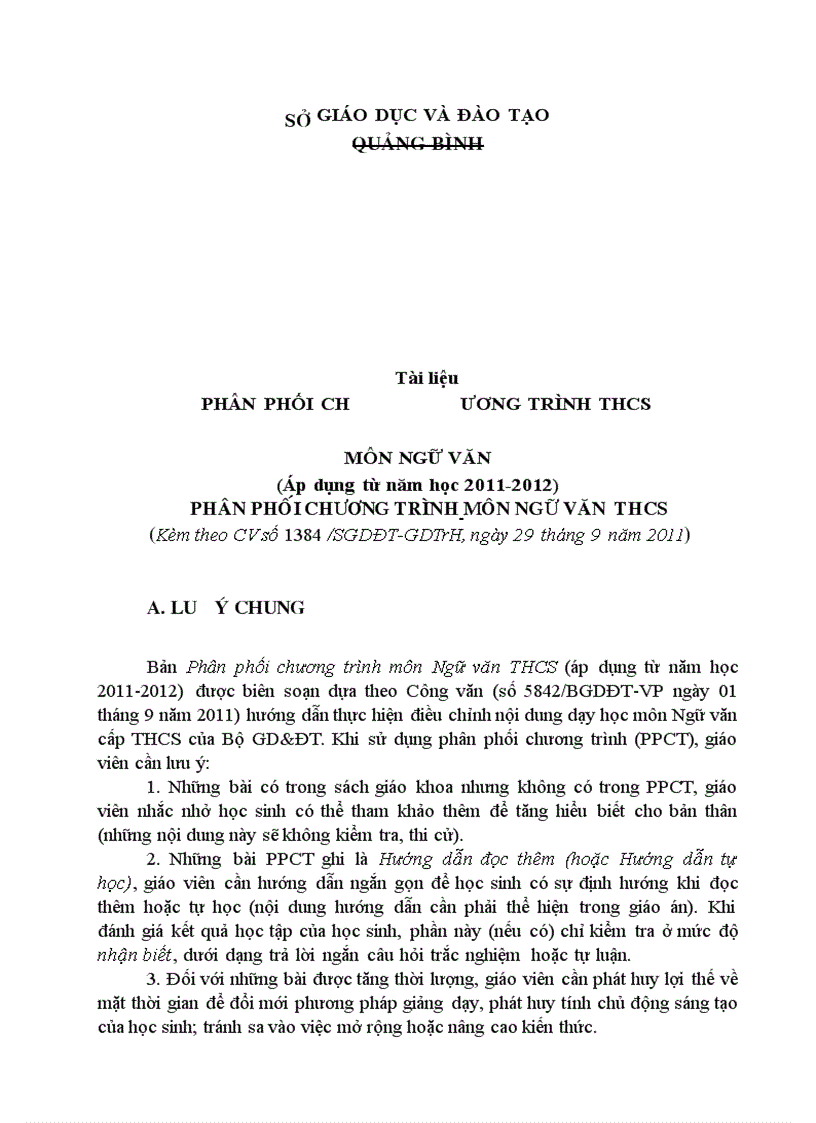 image for page Phân phối chương trình môn ngữ văn