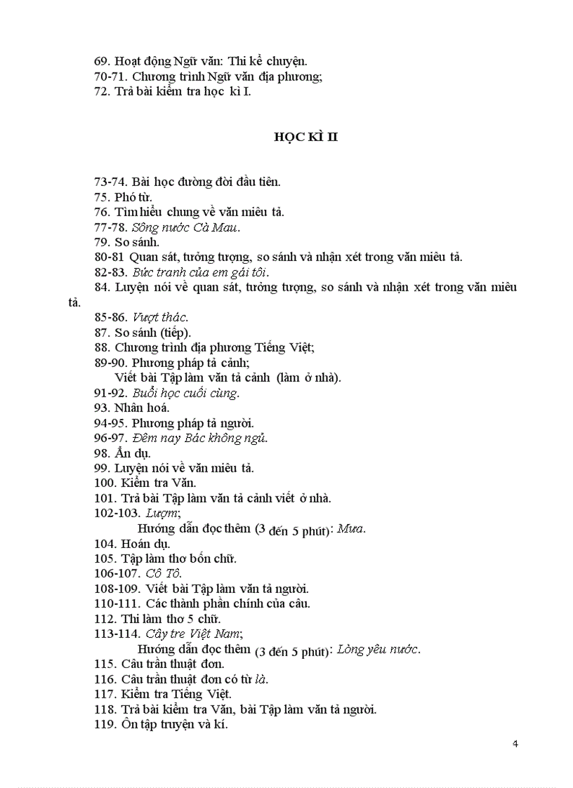 image for page Phân phối chương trình môn ngữ văn