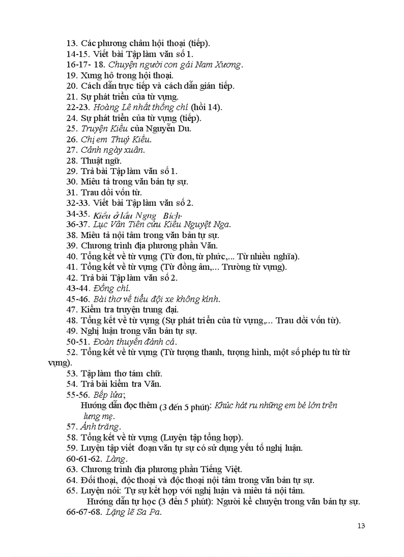 image for page Phân phối chương trình môn ngữ văn