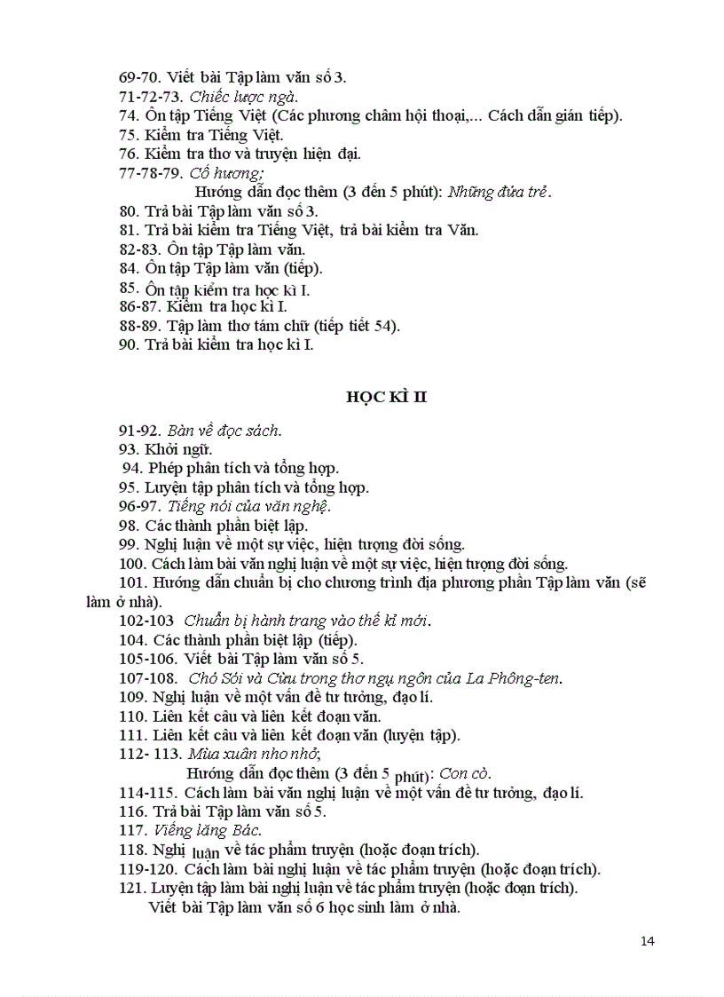 image for page Phân phối chương trình môn ngữ văn