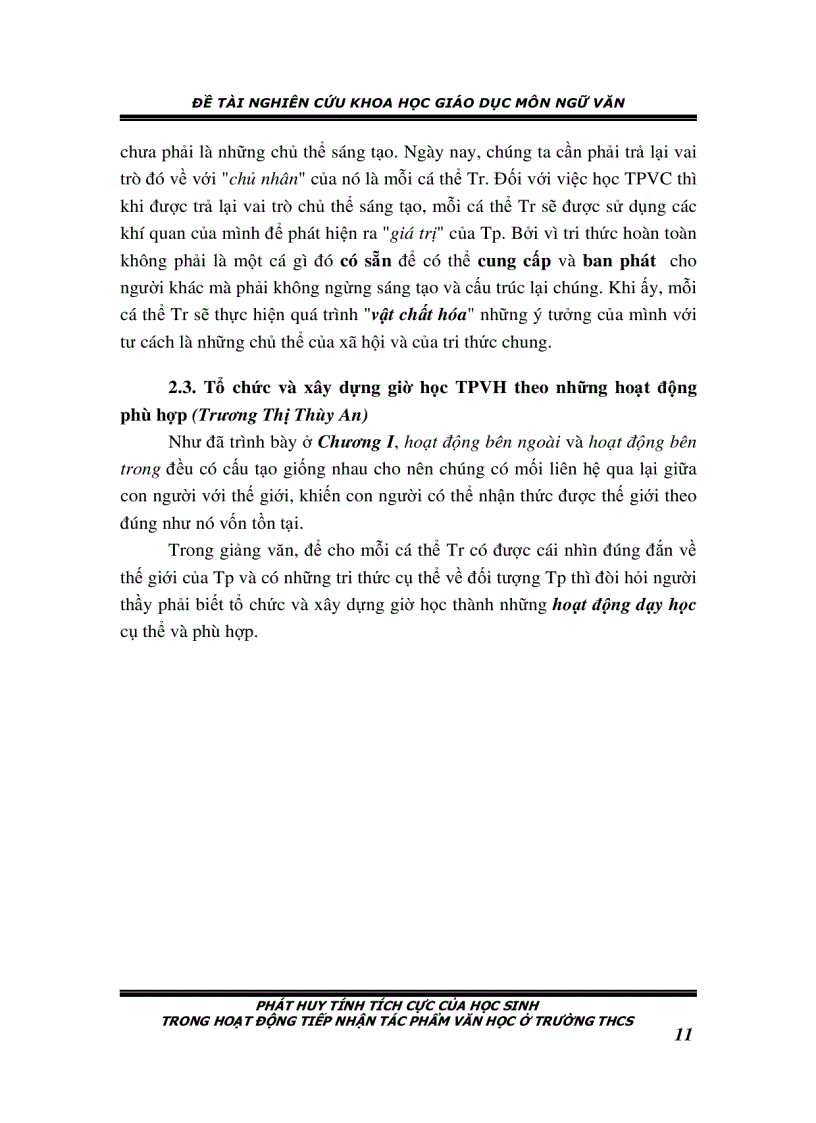 image for page Phát huy tính tích cực của học sinh trong tiếp nhận tpvh
