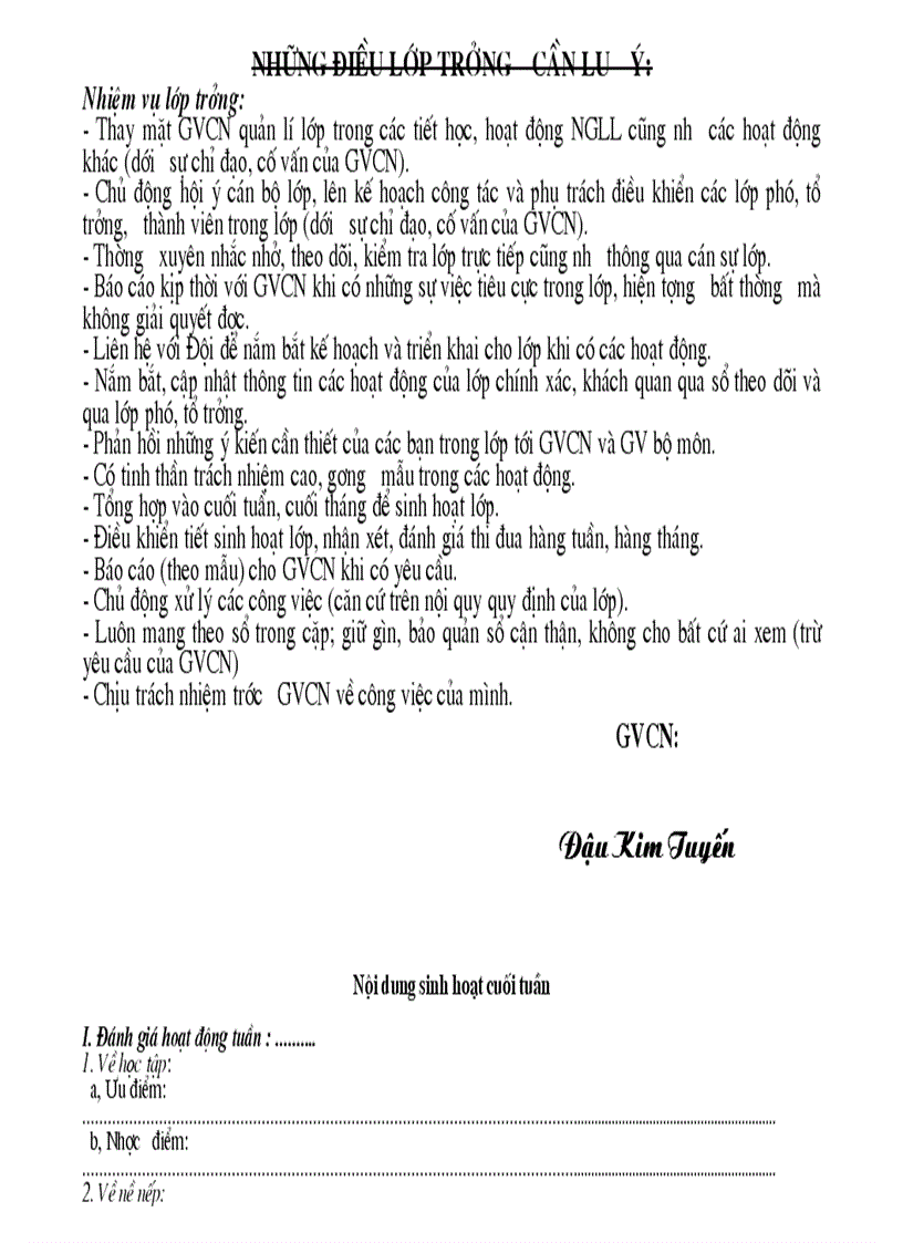 image for page Sổ theo dõi của lớp trưởng