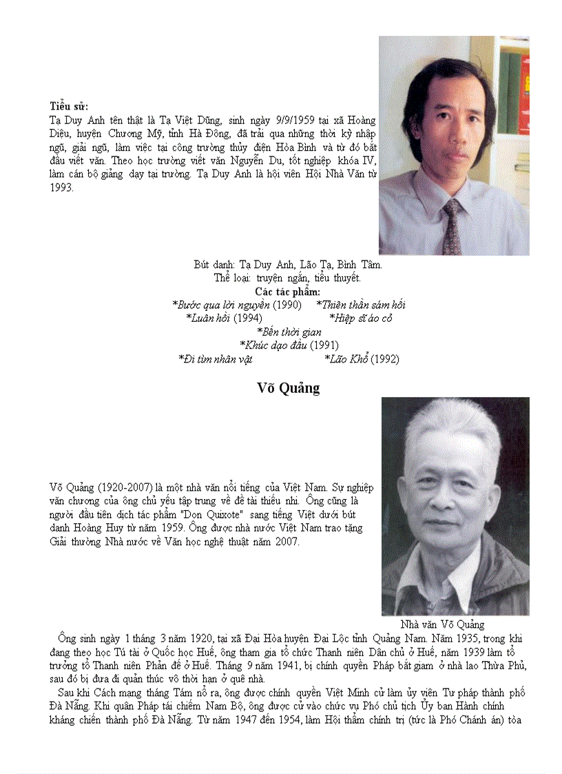 image for page Tác giả trong chương trình ngữ văn 6 phần 2