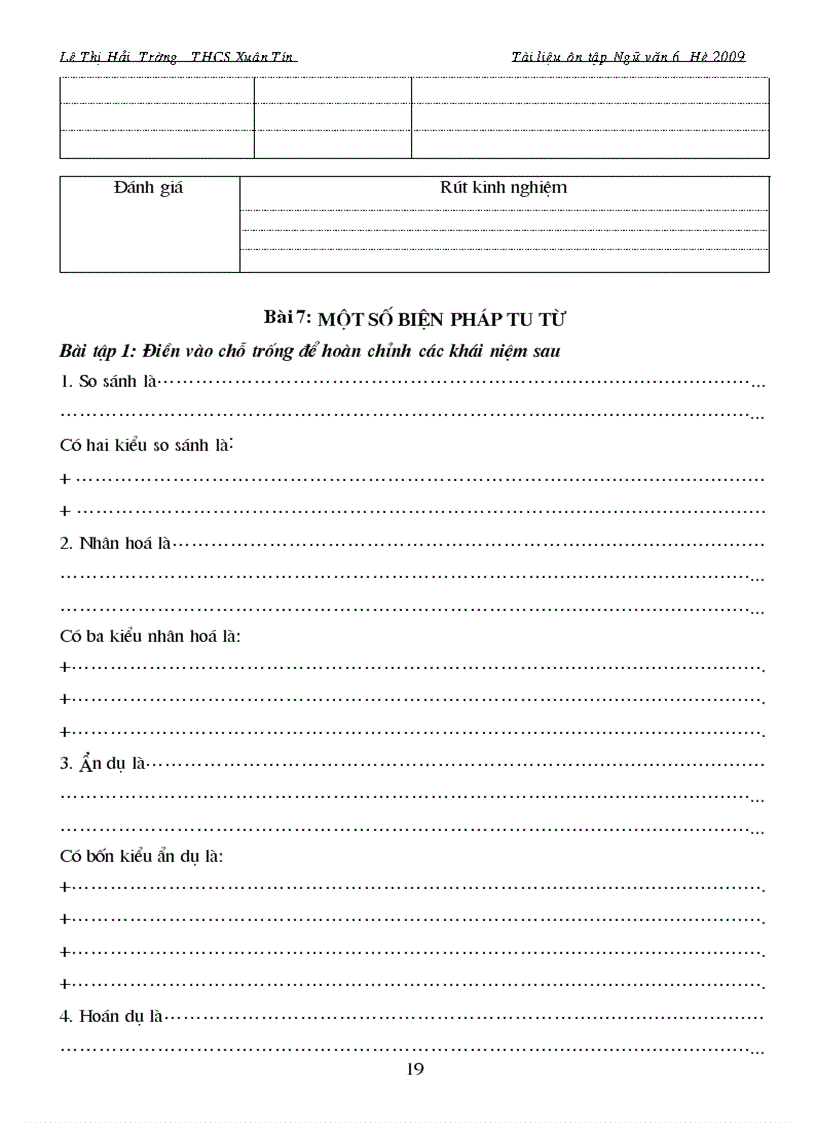 image for page Tai lieu on tap he mon Ngu van 6 doc