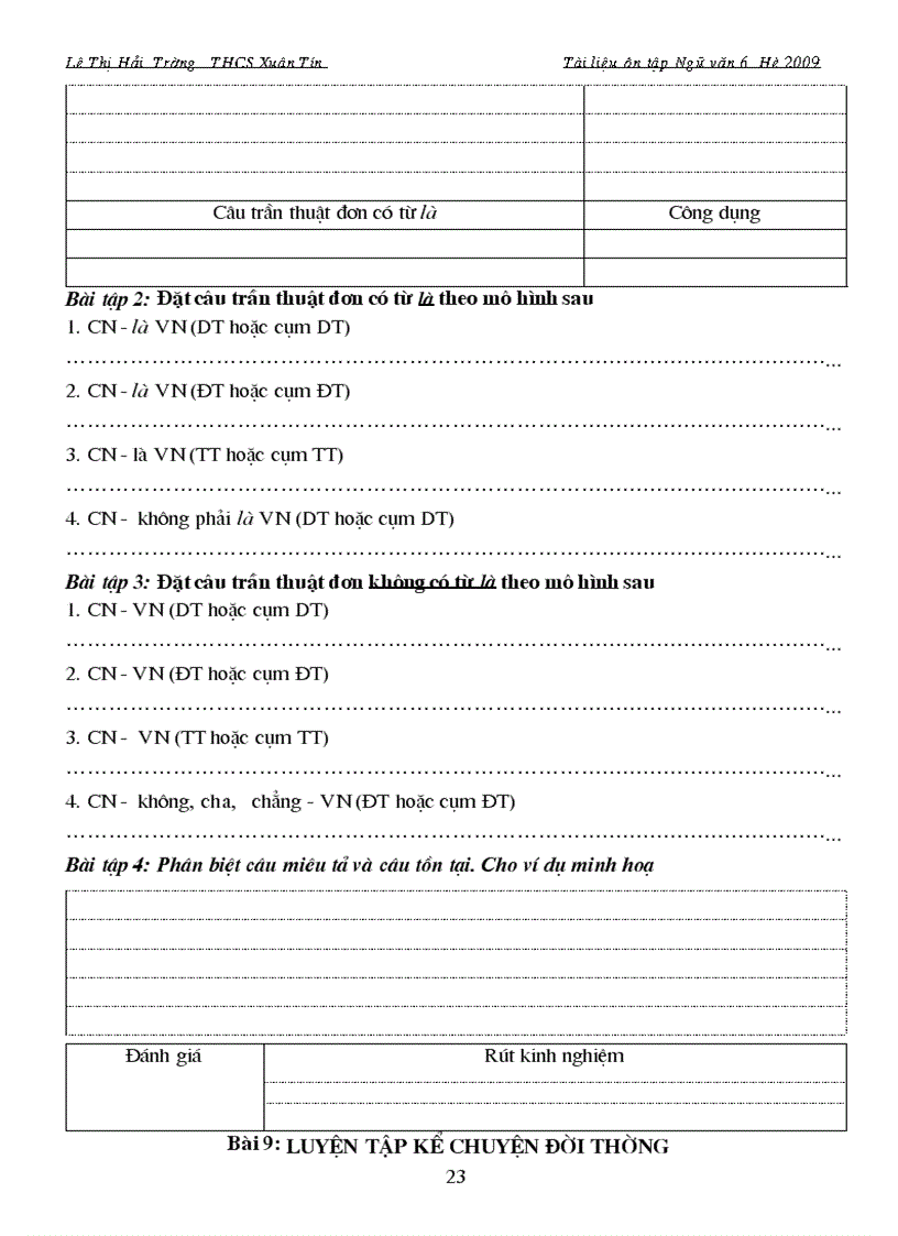 image for page Tai lieu on tap he mon Ngu van 6 doc