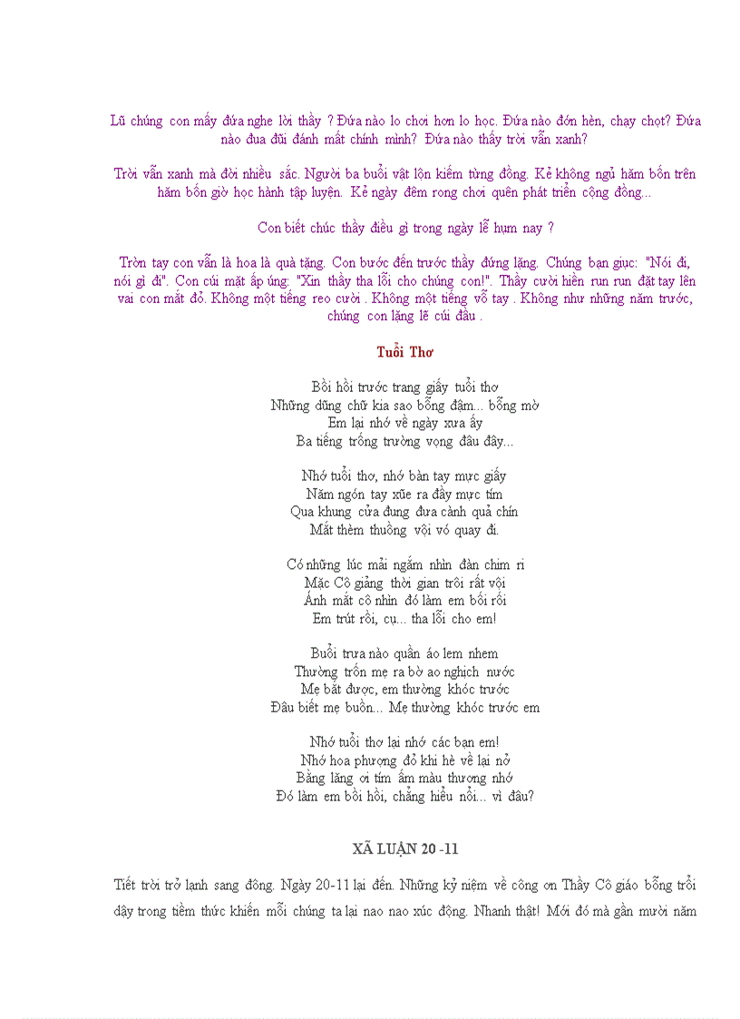 image for page Thơ chào mừng 20 11