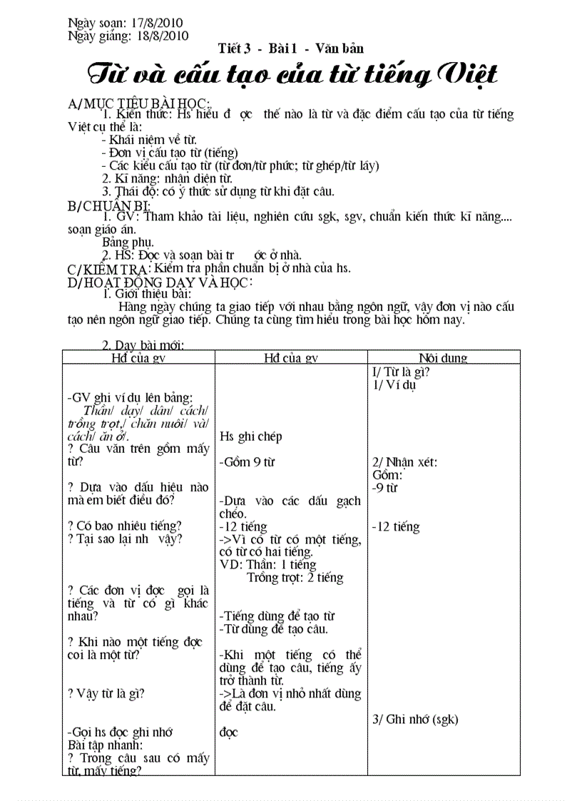 image for page Tiết 3 Từ và cấu tạo của từ Lan Hương