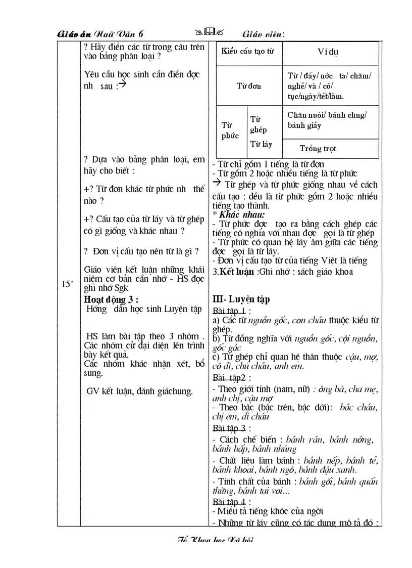 image for page Tiet 3 Từ và cấu tạo từ của Tiếng Việt