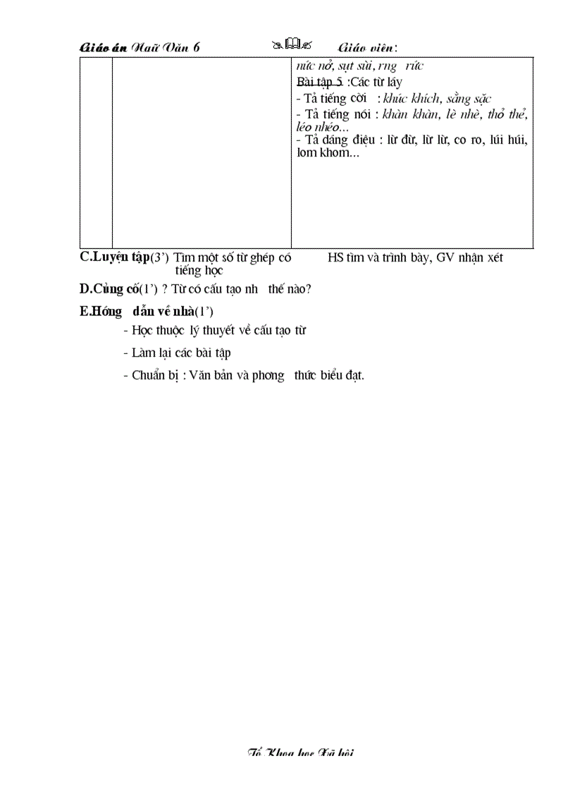 image for page Tiet 3 Từ và cấu tạo từ của Tiếng Việt