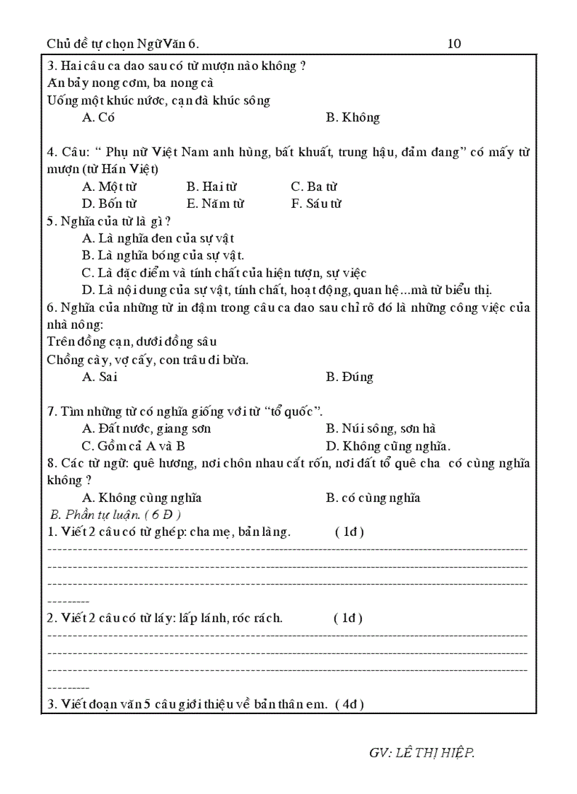 image for page Tự chọn Ngữ văn 6 1