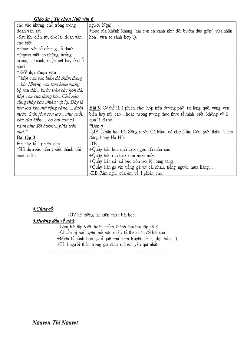 image for page Tự chọn ôn tập văn miêu tả