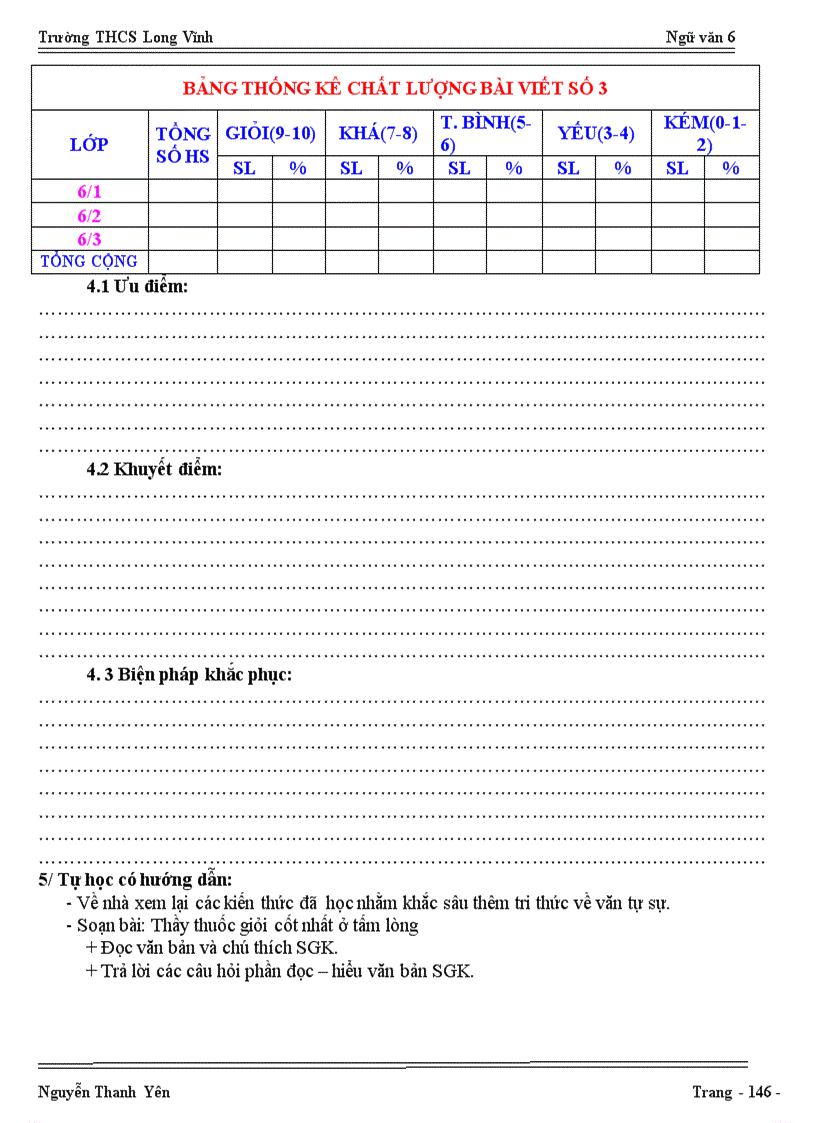 Văn 6 tuần 17 Chuẩn