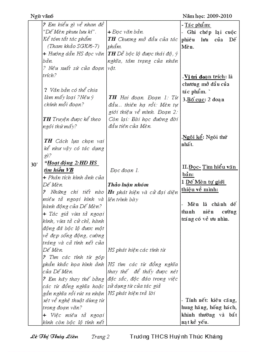 image for page Văn 6 4 cột hkii đầy đủ