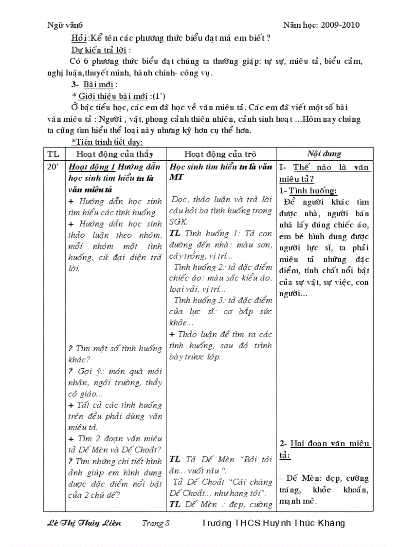 image for page Văn 6 4 cột hkii đầy đủ