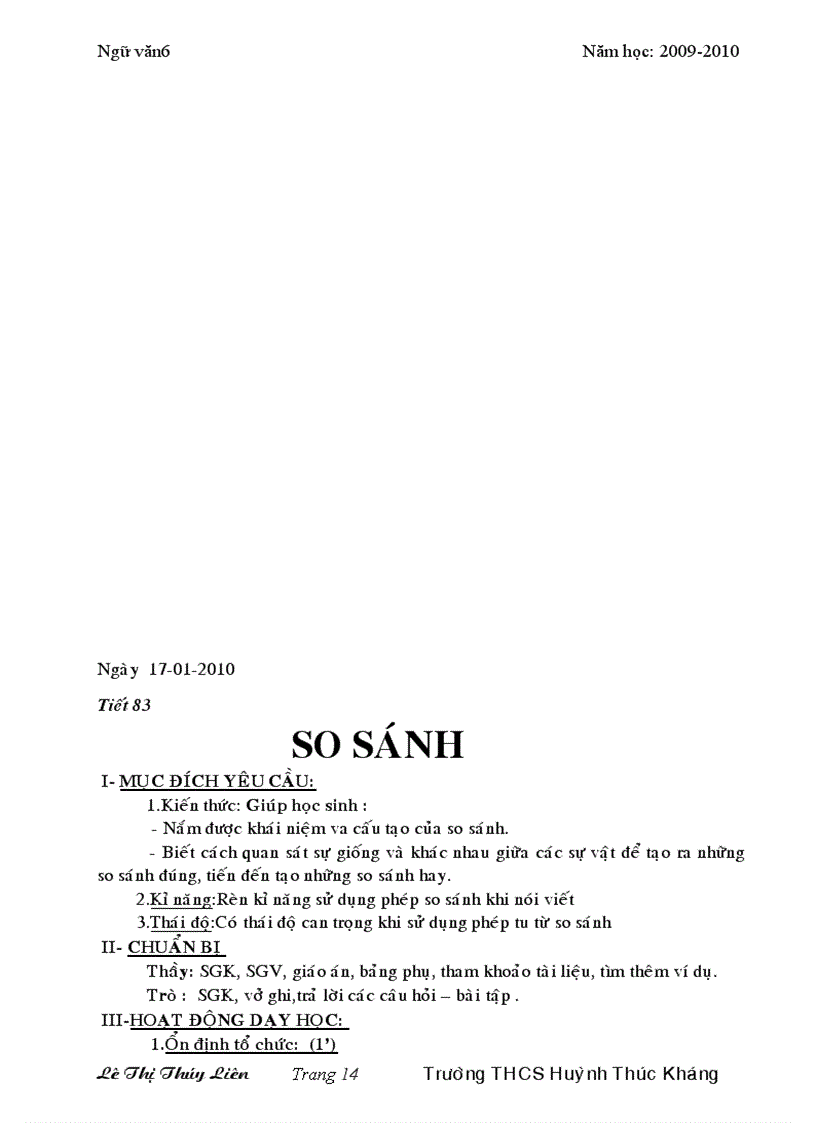 image for page Văn 6 4 cột hkii đầy đủ