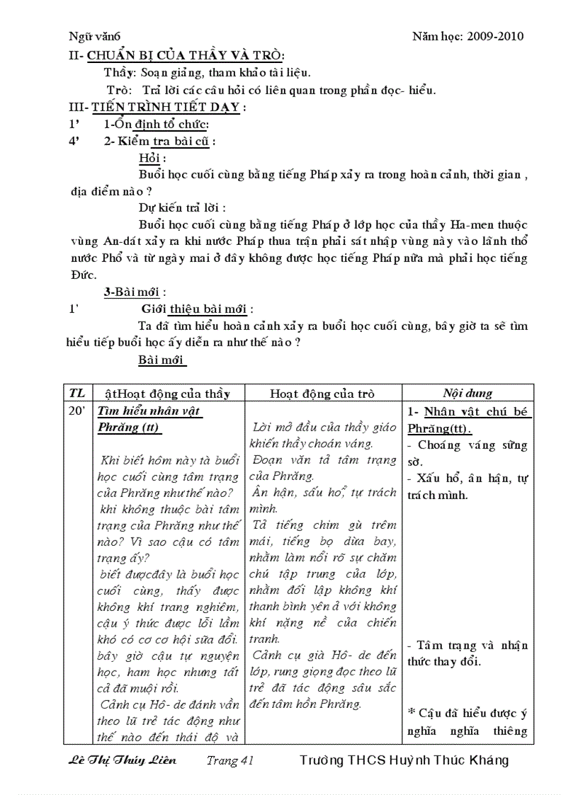 image for page Văn 6 4 cột hkii đầy đủ