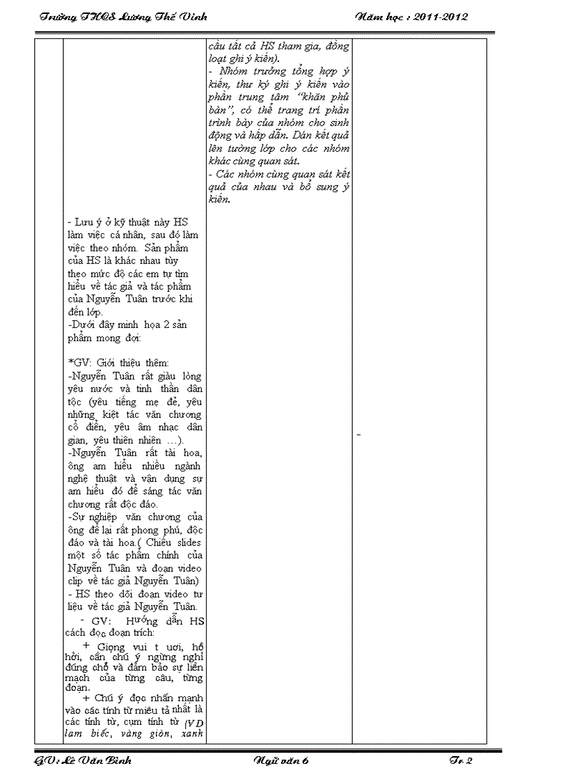 image for page Văn 6 Tiết 103 4 cột CKTKN