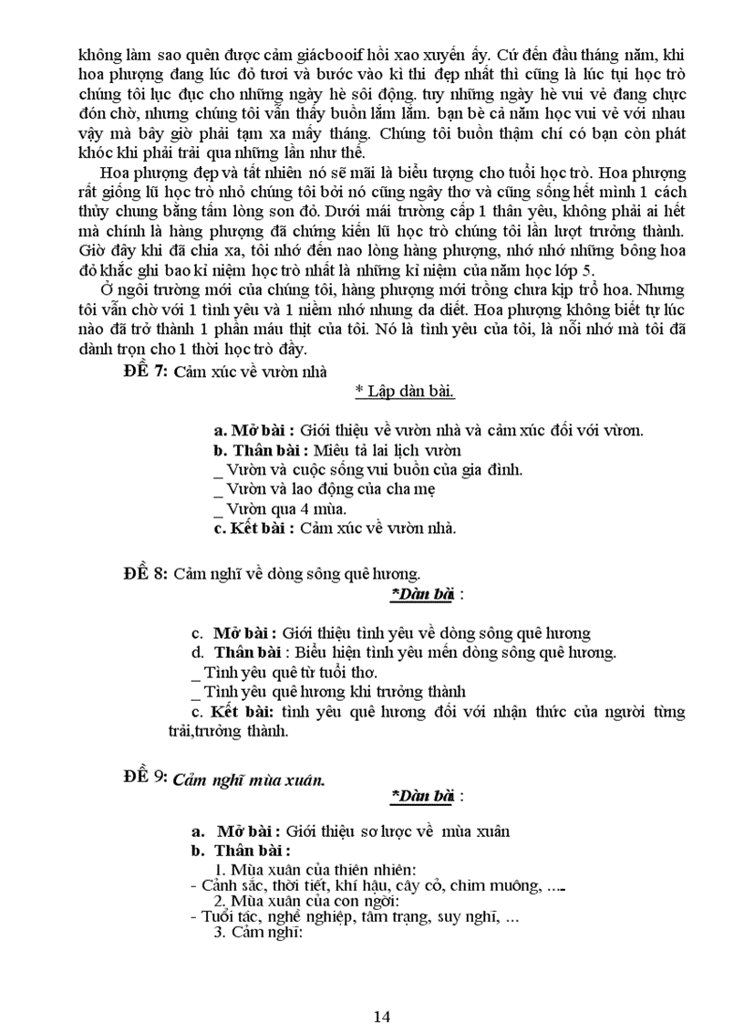 image for page 1 số bài làm văn biểu cảm 7