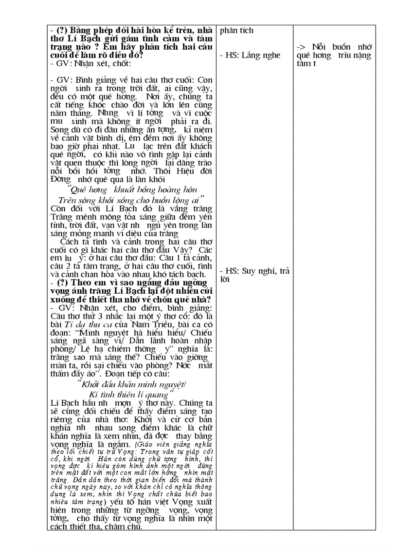 image for page Bài giảng tĩnh dạ tứ lời bình chau chuốt hay