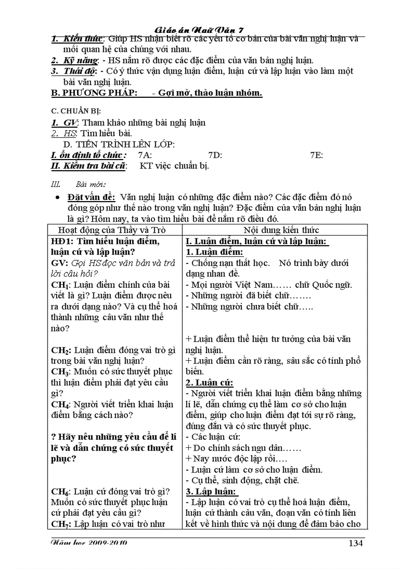 image for page Giáo án 3 cột chỉ cần in