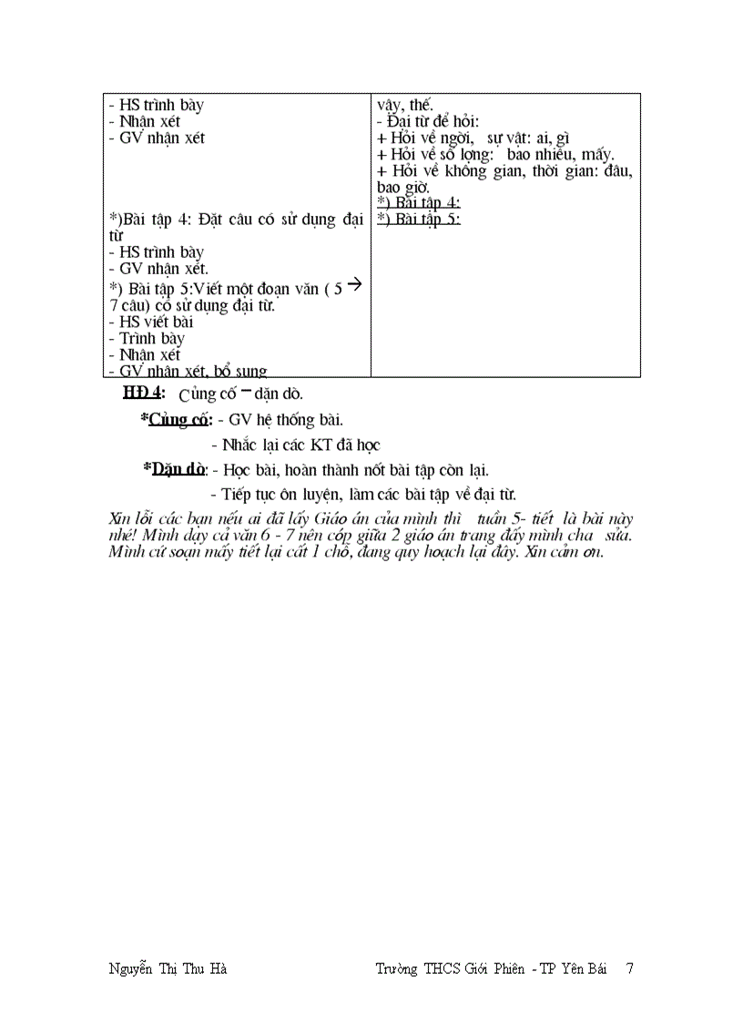 image for page Giáo án dạy chiều lớp 7