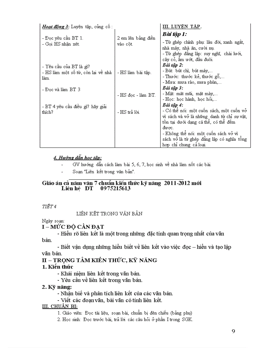 image for page Giáo án ngữ văn 7 cả năm 3 cột
