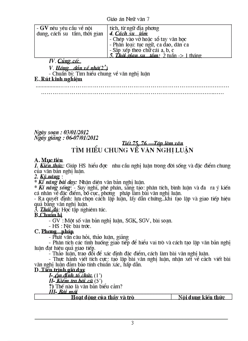 image for page Giáo án Ngữ văn 7 HK 2 có kĩ năng sống